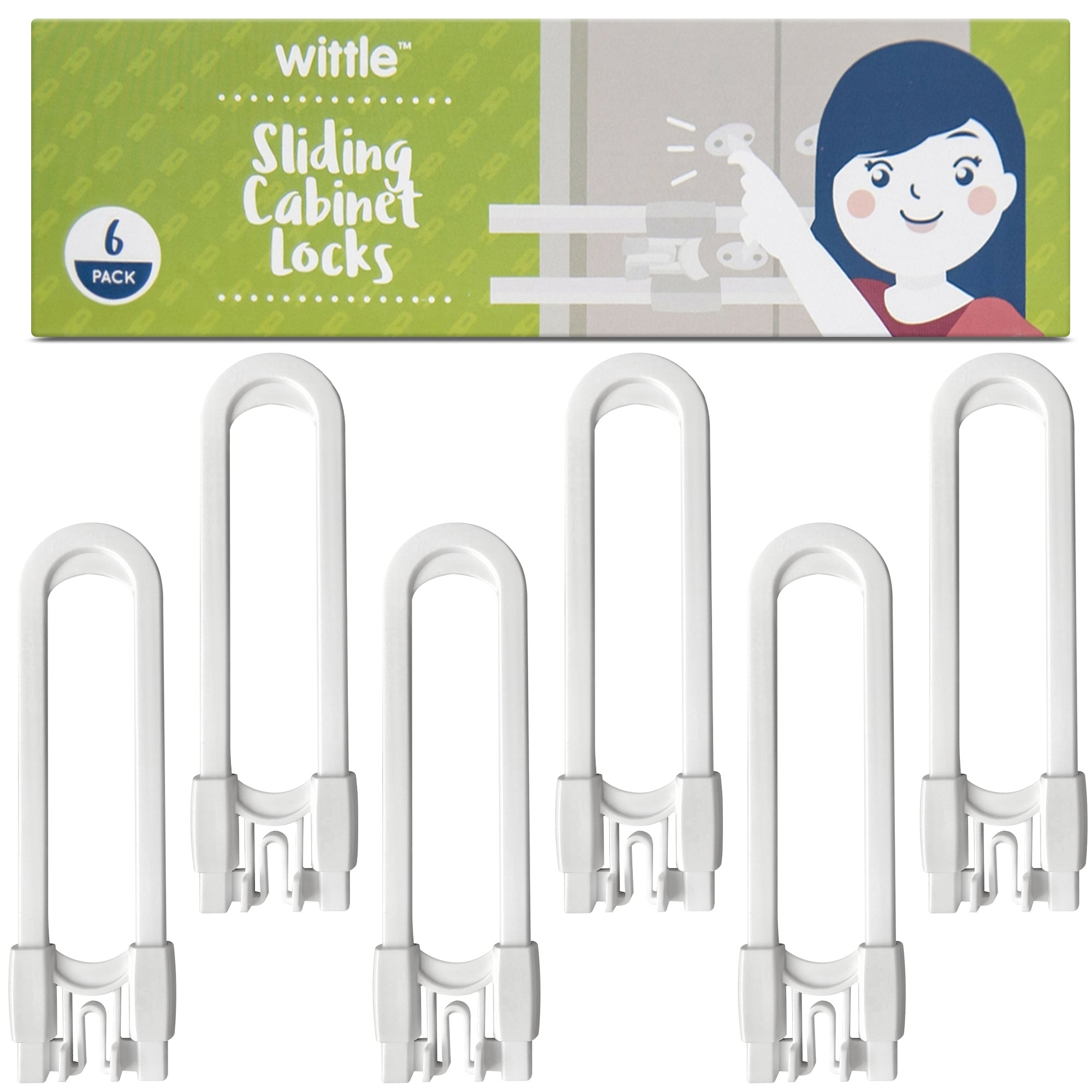 Wittle Sliding Cabinet Lock (6 Pack)