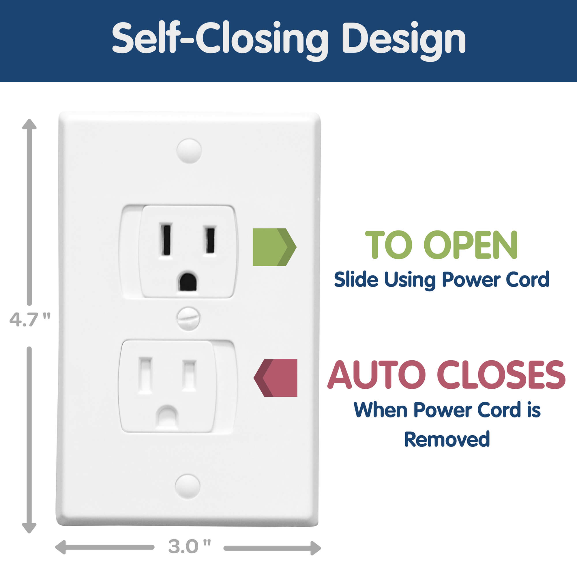 Wittle Self Closing Outlet Covers (6 pack) With Plug Protectors (12 pack)